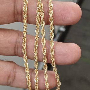 10kt real gold rope chain 22 inches